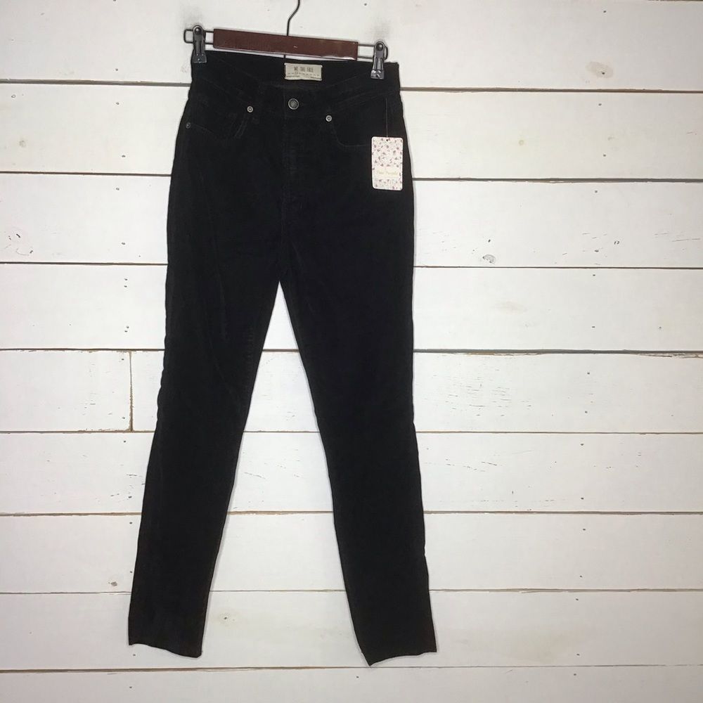 New Free People Velvet Skinny Pant Black 26